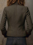 Jackie | Tweed Blazer With Velvet Trim