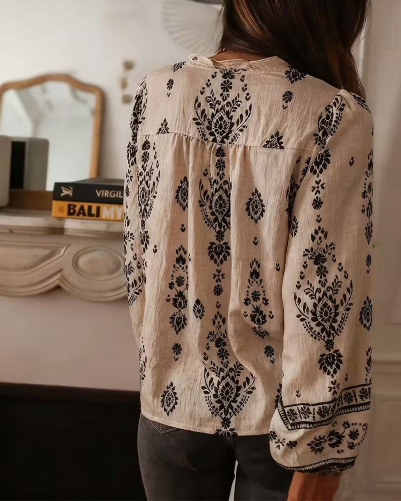 Rosie | Elegant Floral Printed Blouse Long Sleeves