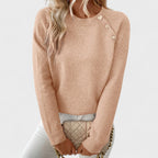 Roxanne | Elegant Women’s Asymmetrical One-Shoulder Sweater with Buttons.
