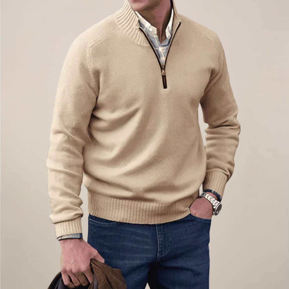 Wilm | Men’s Spring Half-Zipped Knit Sweater