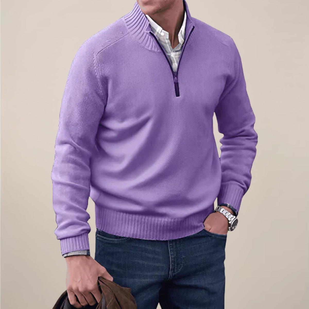 Wilm | Men’s Spring Half-Zipped Knit Sweater