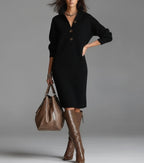 Isaline | Classic Winter Button Dress