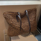 Woven Straw Tote Bag | Oversized Shoulder Bag