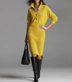 Isaline | Classic Winter Button Dress