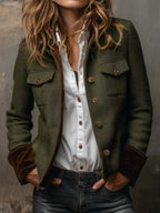 Jackie | Tweed Blazer With Velvet Trim