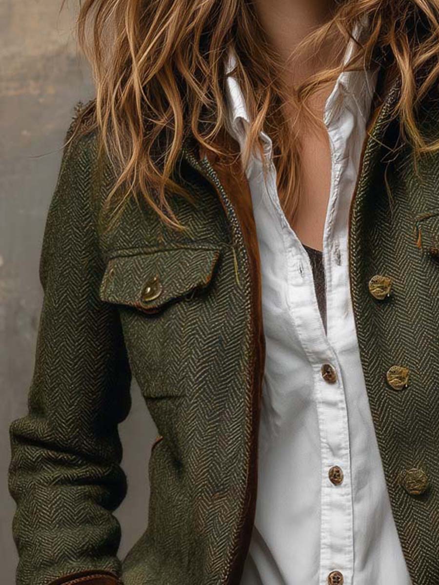 Jackie | Tweed Blazer With Velvet Trim