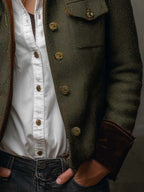 Jackie | Tweed Blazer With Velvet Trim