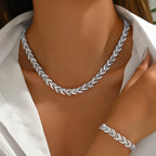 Vivette | Elegant Linked Leaf Necklace Set