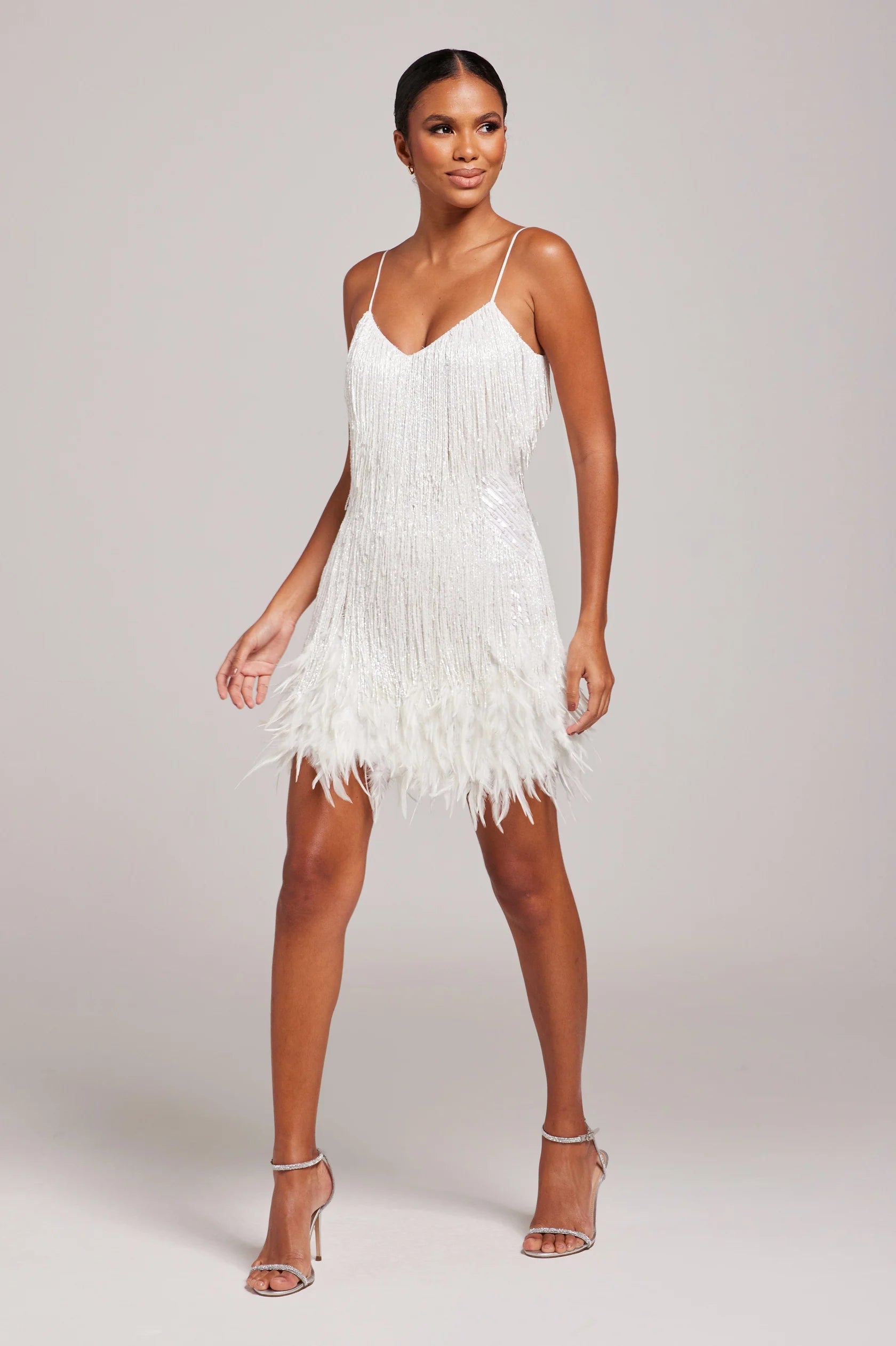 Margaret | Women’s Cocktail Dress with Fringe Feathers