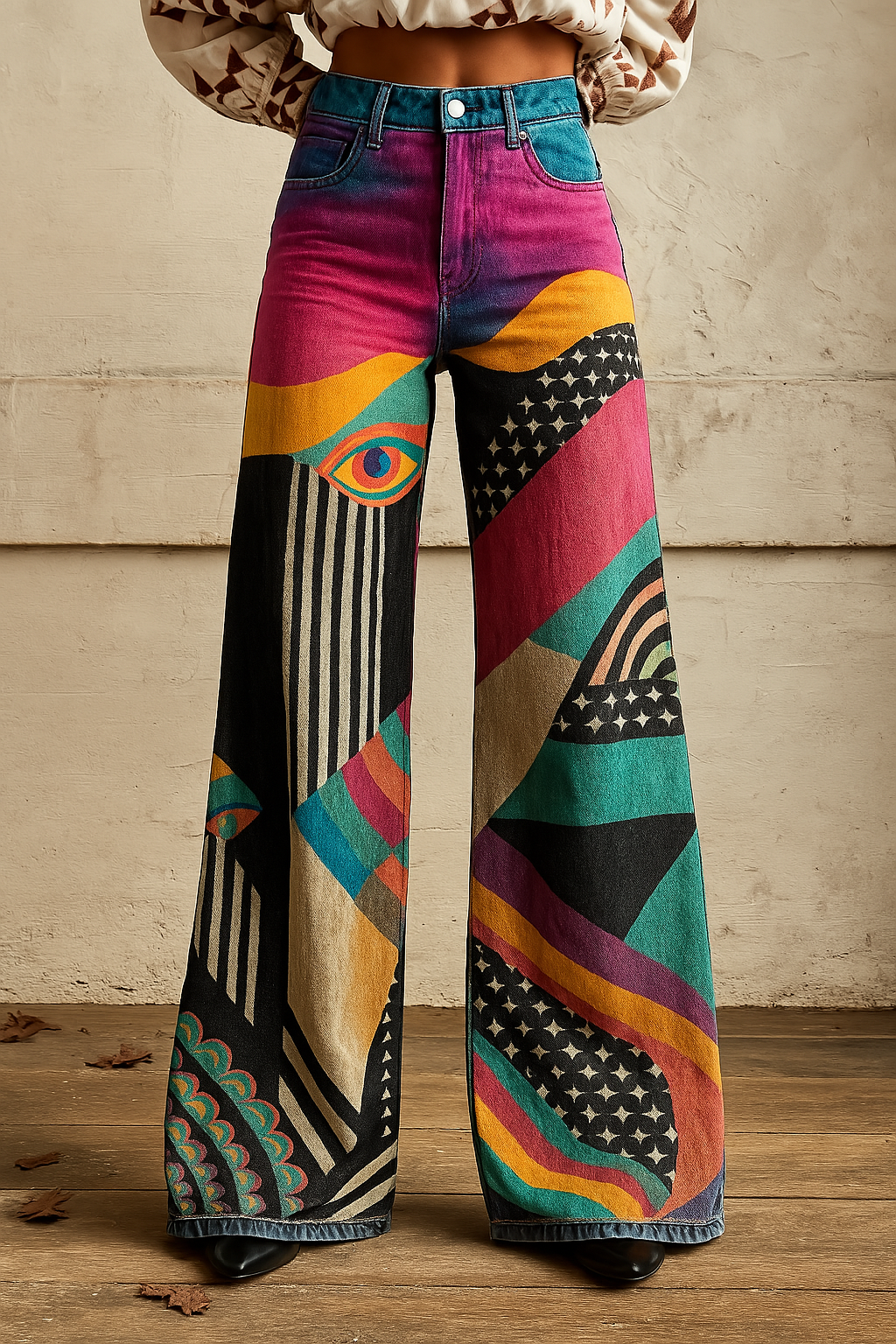 Soi | Stylish Wide-Leg Graphic Pants