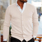 Roy | Elegant men's cardigan with V-neck and buttons