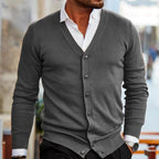 Roy | Elegant men's cardigan with V-neck and buttons