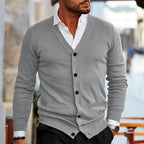 Roy | Elegant men's cardigan with V-neck and buttons