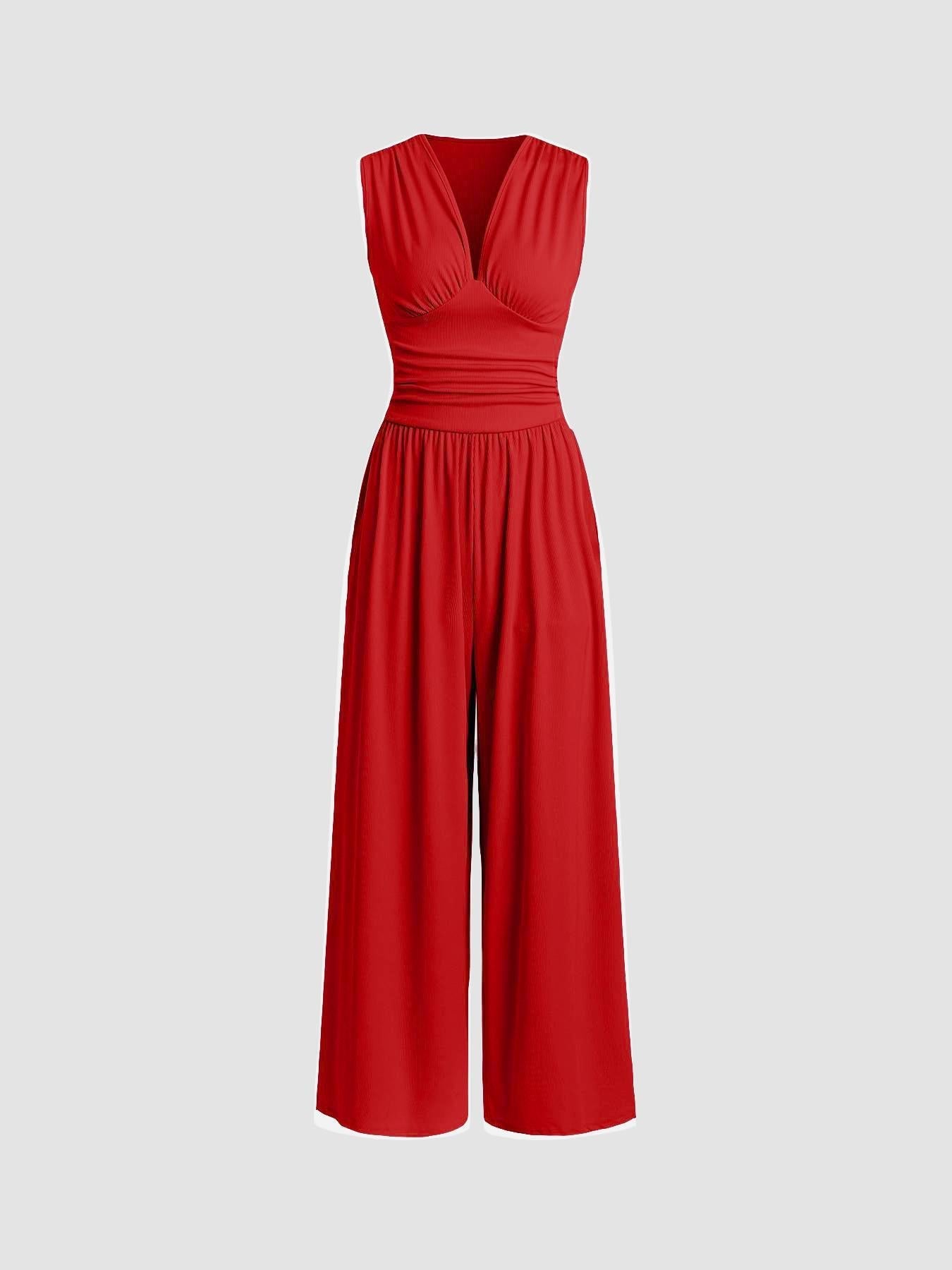 Selenae | Chic Sleeveless Wide-Leg Jumpsuit