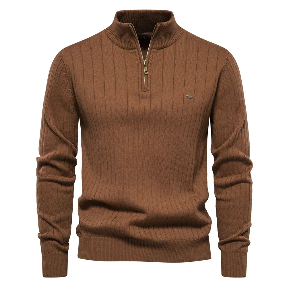 Aloïs | Men's winter sweater with zipped neck and optimal warmth