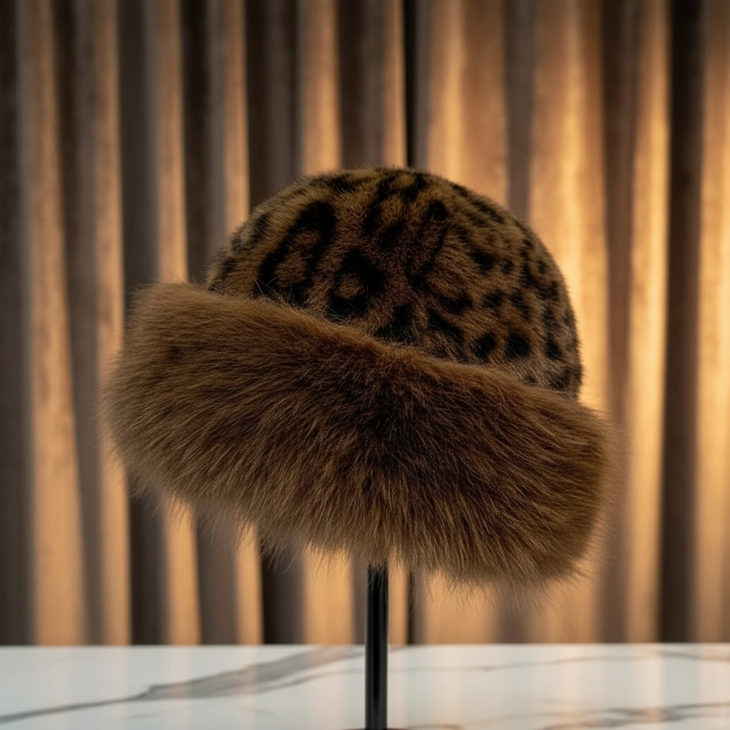 Calista | Leopard Print Faux Fur Hat