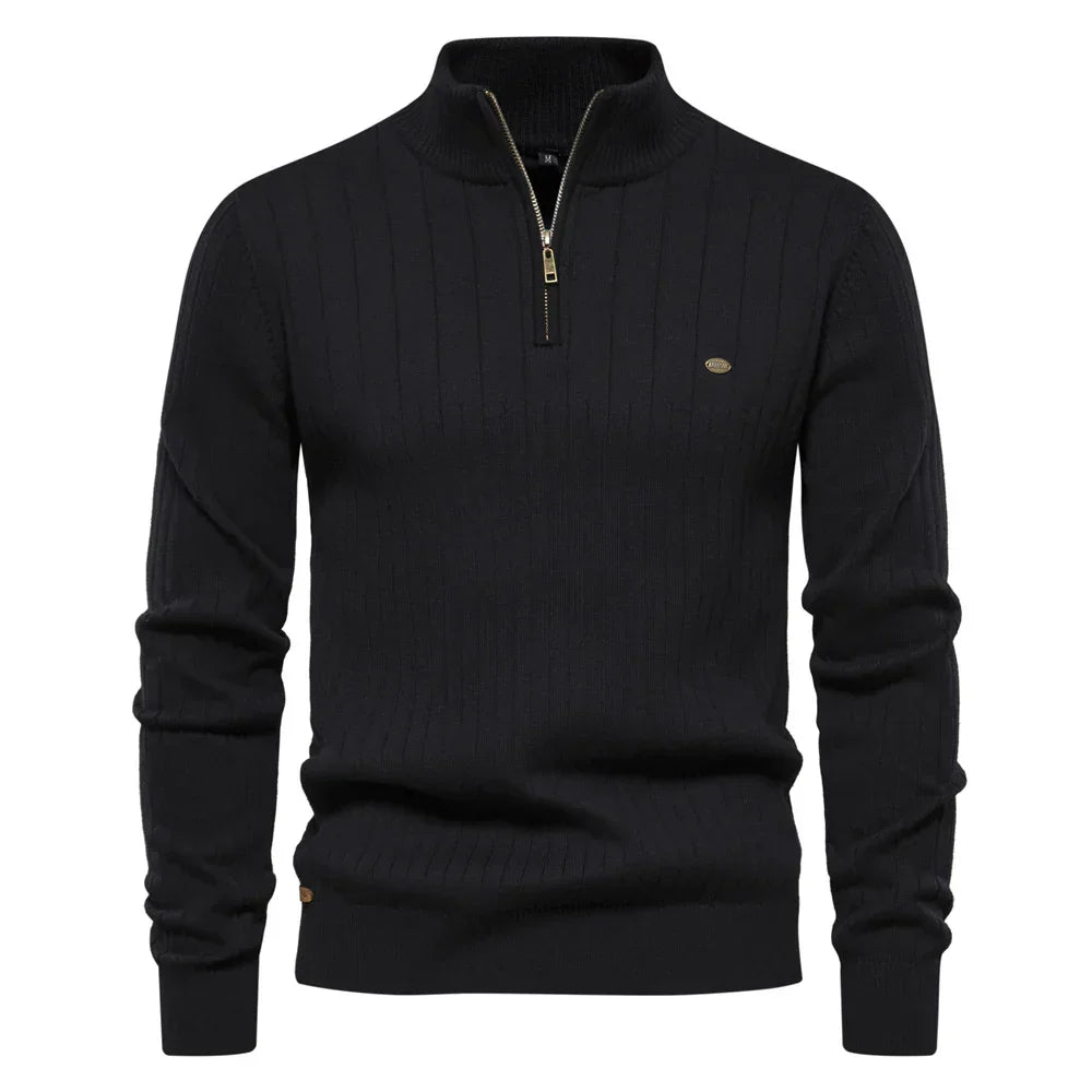 Aloïs | Men's winter sweater with zipped neck and optimal warmth