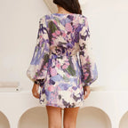 jacky | Floral Wrap Mini Dress Long Sleeve