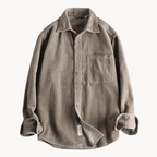 Zach | Men’s Casual Brown Corduroy Long Sleeve Shirt