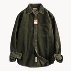 Zach | Men’s Casual Brown Corduroy Long Sleeve Shirt