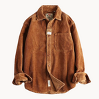 Zach | Men’s Casual Brown Corduroy Long Sleeve Shirt
