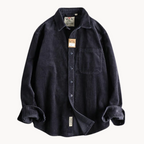 Zach | Men’s Casual Brown Corduroy Long Sleeve Shirt