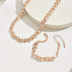 Vivette | Elegant Linked Leaf Necklace Set