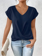 MEIKA – Classic Twist Detail V-Neck Top
