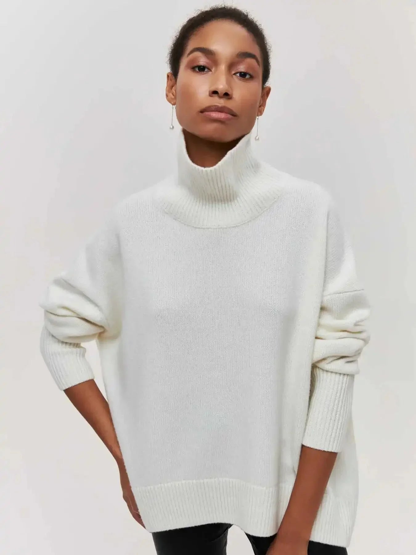 Ciara | Oversized Ribbed Turtleneck Sweater for Women