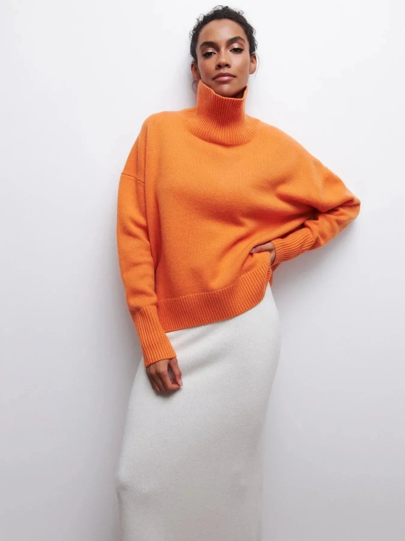 Ciara | Oversized Ribbed Turtleneck Sweater for Women