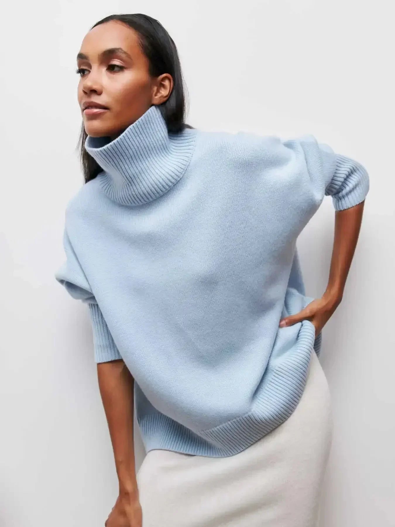 Ciara | Oversized Ribbed Turtleneck Sweater for Women