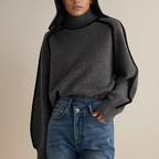 Dora | Stylish striped turtleneck sweater