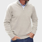 Luca | Italian cashmere-look sweater for men with zipper.