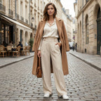 Loa | Women’s Straight-Leg Office Pants – Elegant Button Detail Style