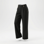 Loa | Women’s Straight-Leg Office Pants – Elegant Button Detail Style