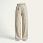 Loa | Women’s Straight-Leg Office Pants – Elegant Button Detail Style
