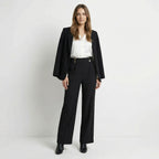 Loa | Women’s Straight-Leg Office Pants – Elegant Button Detail Style