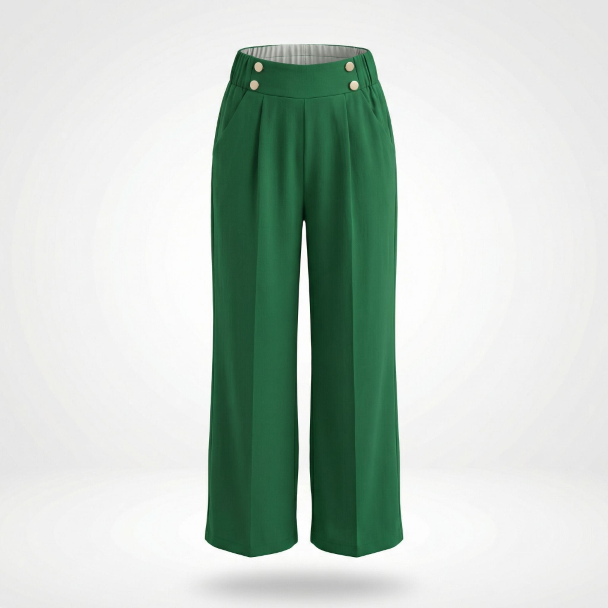 Loa | Women’s Straight-Leg Office Pants – Elegant Button Detail Style