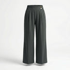 Loa | Women’s Straight-Leg Office Pants – Elegant Button Detail Style