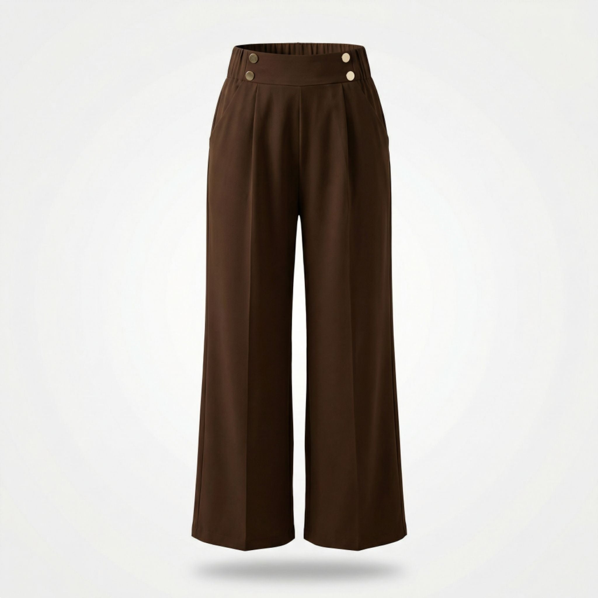 Loa | Women’s Straight-Leg Office Pants – Elegant Button Detail Style