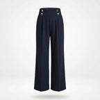 Loa | Women’s Straight-Leg Office Pants – Elegant Button Detail Style